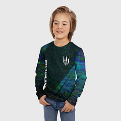 Лонгслив детский The Witcher glitch blue, цвет: 3D-принт — фото 2