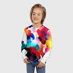 Лонгслив детский Абстрактная акварельная композиция, цвет: 3D-принт — фото 2