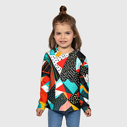 Лонгслив детский Abstract patchwork - ai art, цвет: 3D-принт — фото 2