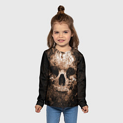 Лонгслив детский Wood skull, цвет: 3D-принт — фото 2