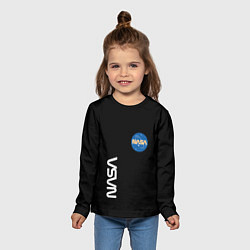 Лонгслив детский NASA logo usa space, цвет: 3D-принт — фото 2