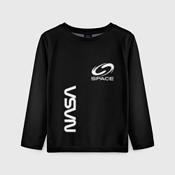 Детский лонгслив Nasa space logo white