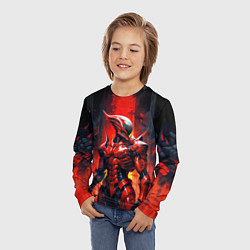 Лонгслив детский Андроид в красной броне, цвет: 3D-принт — фото 2