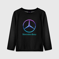 Лонгслив детский Mercedes neon logo, цвет: 3D-принт