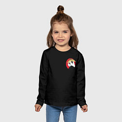 Лонгслив детский Кунгфу панда круглый значок, цвет: 3D-принт — фото 2