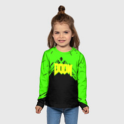 Лонгслив детский Doom кислотное лого, цвет: 3D-принт — фото 2