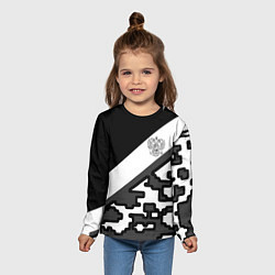 Лонгслив детский Россия камуфляж текстура, цвет: 3D-принт — фото 2