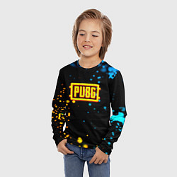 Лонгслив детский PUBG огненное лого, цвет: 3D-принт — фото 2