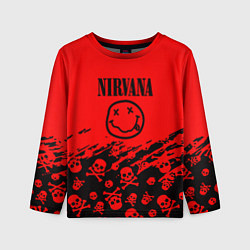 Детский лонгслив Nirvana rock skull