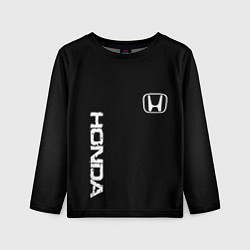 Детский лонгслив Honda white logo auto