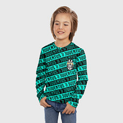 Лонгслив детский Juventus pattern logo steel, цвет: 3D-принт — фото 2