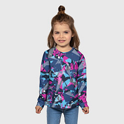 Лонгслив детский Яркий абстрактный узор для спорта, цвет: 3D-принт — фото 2