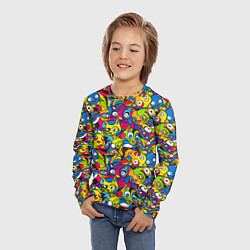 Лонгслив детский Сумасшедшие креативные коты, цвет: 3D-принт — фото 2