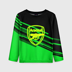 Лонгслив детский Arsenal geometry line green, цвет: 3D-принт