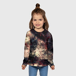 Лонгслив детский Мокрая бумага ретро гранж текстура грязная, цвет: 3D-принт — фото 2
