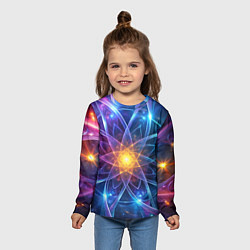 Лонгслив детский Космический закрученный узор-лотос: энергия вселен, цвет: 3D-принт — фото 2
