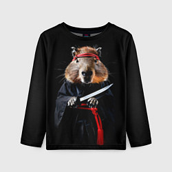 Лонгслив детский Капибара ниндзя, цвет: 3D-принт