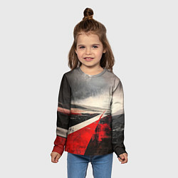 Лонгслив детский Футуристичный пейзаж в ретро стиле, цвет: 3D-принт — фото 2