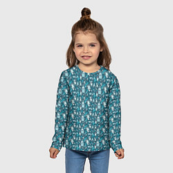 Лонгслив детский Монстры с языком - паттерн, цвет: 3D-принт — фото 2