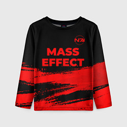 Лонгслив детский Mass Effect - red gradient посередине, цвет: 3D-принт
