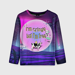 Лонгслив детский Кринж свобода на белом фоне, цвет: 3D-принт