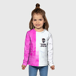 Лонгслив детский Game over pink abstraction, цвет: 3D-принт — фото 2