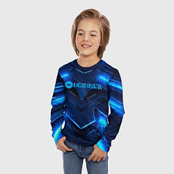 Лонгслив детский Deadlock logo и синий неон, цвет: 3D-принт — фото 2