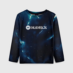 Лонгслив детский Deadlock logo синие молнии, цвет: 3D-принт