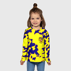 Лонгслив детский Российская империя камуфляж желтый, цвет: 3D-принт — фото 2