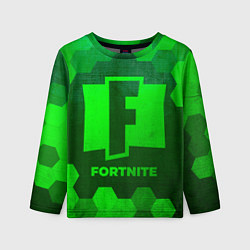 Лонгслив детский Fortnite - green gradient, цвет: 3D-принт