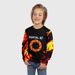 Лонгслив детский Portal огненная лава, цвет: 3D-принт — фото 2