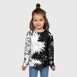 Лонгслив детский Ведьмак снежинки, цвет: 3D-принт — фото 2