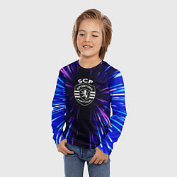 Лонгслив детский Sporting neon energy, цвет: 3D-принт — фото 2