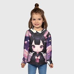Лонгслив детский Куроми цветы, цвет: 3D-принт — фото 2