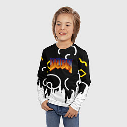 Лонгслив детский Doom game pattern, цвет: 3D-принт — фото 2