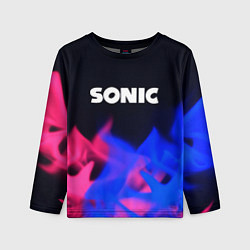 Лонгслив детский Sonic neon flame, цвет: 3D-принт