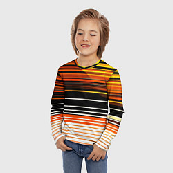 Лонгслив детский Разноцветные вертикальные линии, цвет: 3D-принт — фото 2