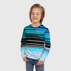 Лонгслив детский Разноцветные вертикальные линии, цвет: 3D-принт — фото 2