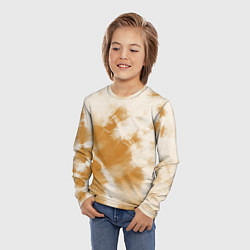 Лонгслив детский Коричневый тай дай, цвет: 3D-принт — фото 2