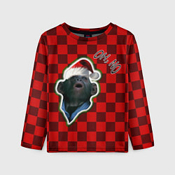 Лонгслив детский Новогодняя oh, no обезьяна, цвет: 3D-принт