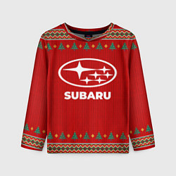 Лонгслив детский Subaru new year, цвет: 3D-принт