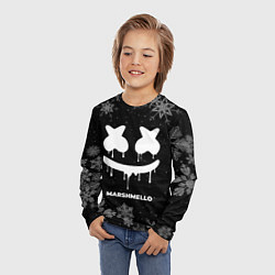 Лонгслив детский Снежный Marshmello, цвет: 3D-принт — фото 2