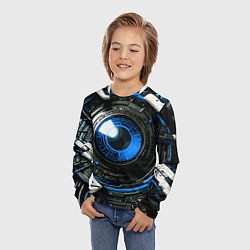 Лонгслив детский Синяя сфера киберпанк, цвет: 3D-принт — фото 2