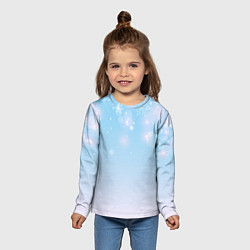Лонгслив детский Зимний градиент со снежинками, цвет: 3D-принт — фото 2