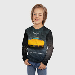 Лонгслив детский Спортивный американский Chevrolet Corvette, цвет: 3D-принт — фото 2