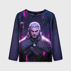 Лонгслив детский Geralt - neon rain, цвет: 3D-принт