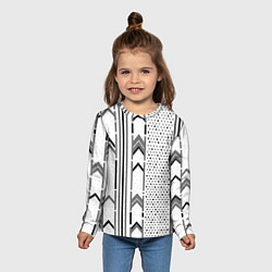 Лонгслив детский Закулисье чёрно-белое, цвет: 3D-принт — фото 2