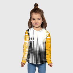 Лонгслив детский Жёлто-чёрный гранж на белом фоне, цвет: 3D-принт — фото 2