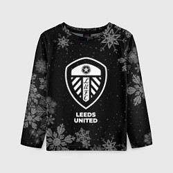 Лонгслив детский Снежный Leeds United, цвет: 3D-принт