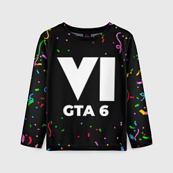 Лонгслив детский GTA 6 конфети, цвет: 3D-принт